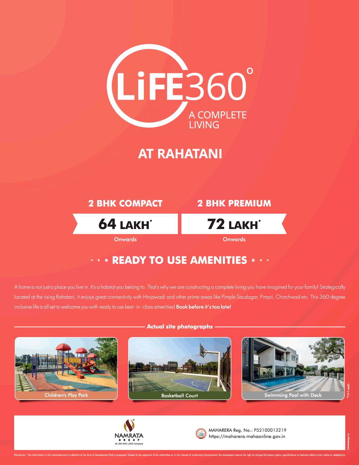 Enjoy 360 degree inclusive life with ready to use amenities at Namrata Life 360 ° in Pune